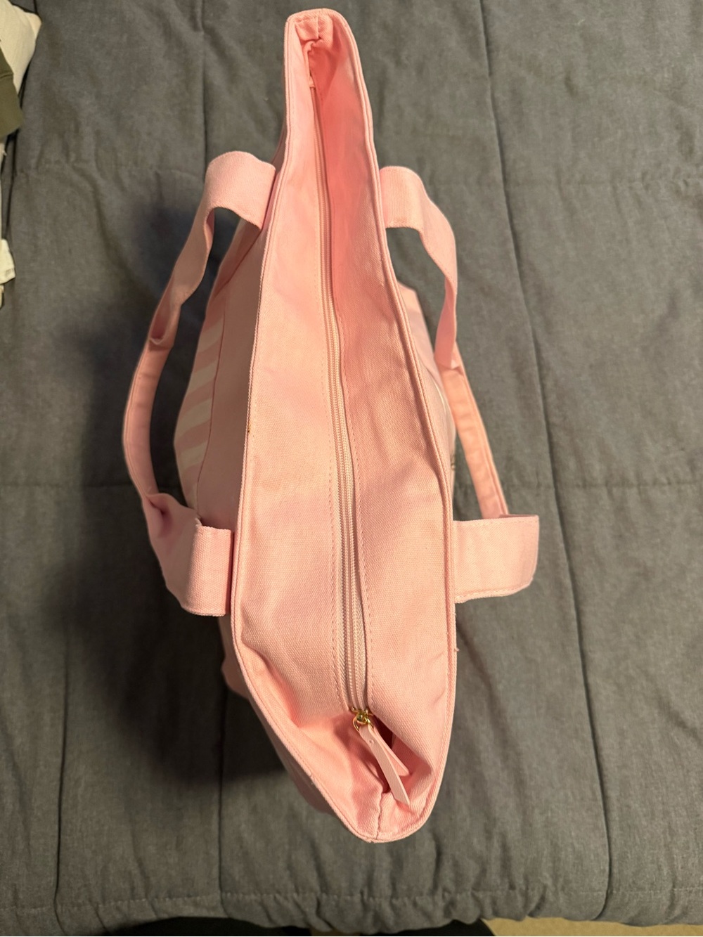 Victoria's Secret Pink & White Striped Canvas Tote - Picture 4 of 4
